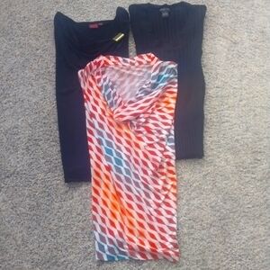 Bundle 3 sexy tops, black & multi colored tops